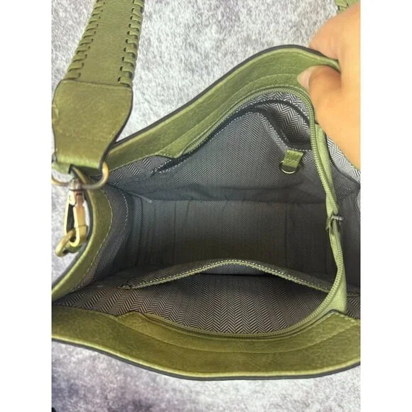 Leather Purse & Wallet Green Crossbody Tote bag Aztec Southwest Boho Tribal - Picture 8 of 16